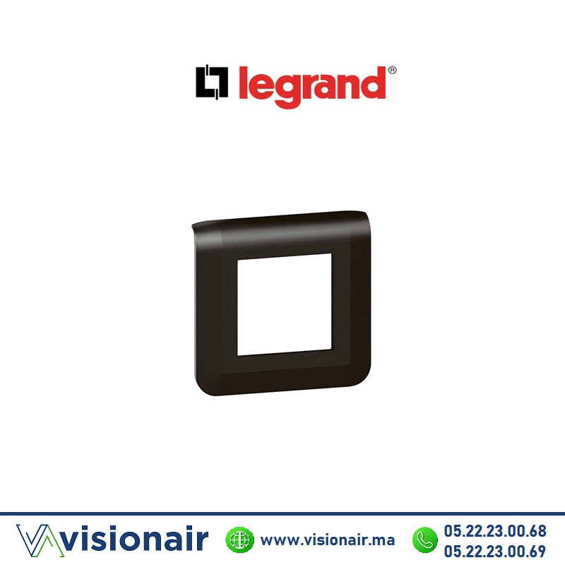 Plaque de finition 2 modules LEGRAND Mosaic noir mat 079042L Casablanca Maroc