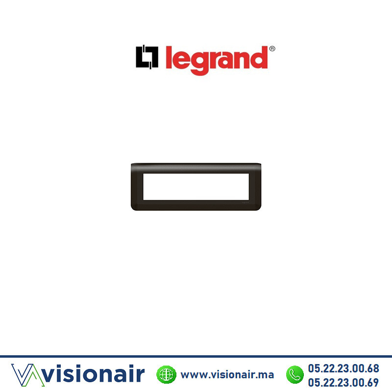 Plaque 8 modules Legrand Mosaic hor Noir mat 079058L Casablanca Maroc