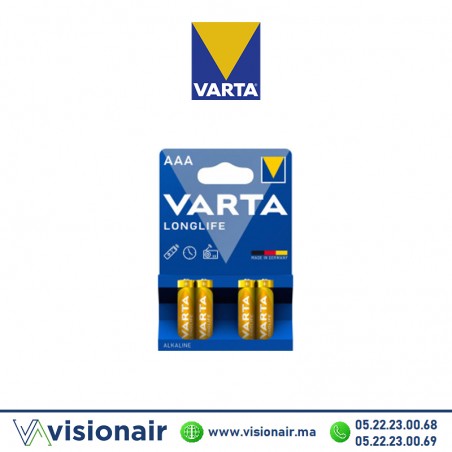 Pile VARTA LONGLIFE AAA4 LR03 1,5V ALCALINE Casablanca Maroc
