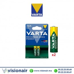 Pile Varta rechargeable 2 piles AAA2 HR03 800mAH Casablanca Maroc
