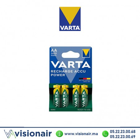 Pile VARTA rechargeable 4 piles AAA4 HR03 800mAH Casablanca Maroc