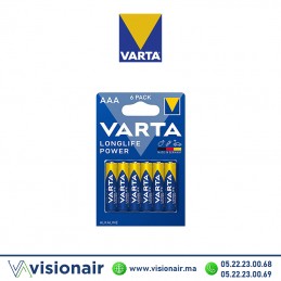 Pile VARTA LONGLIFE POWER AAA6 LR03 1,5V alcaline Casablanca Maroc