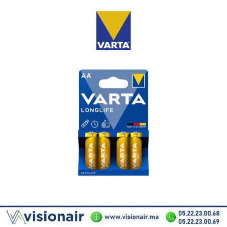 Pile VARTA LONGLIFE AA4 LR06 1,5V ALCALINE Casblanca Maroc