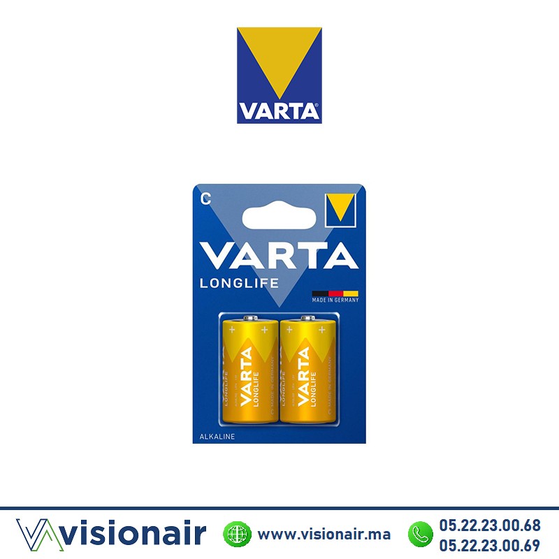 Pile VARTA LONGLIFE C2 LR14 1,5V alcaline Casablanca Maroc