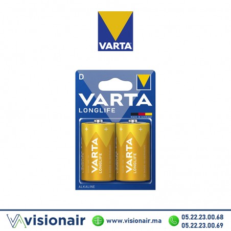 VARTA LONGLIFE 2 PILES D LR20 1,5V ALCALINE Casablanca Maroc