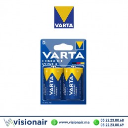 Pile VARTA LONGLIFE POWER D2 LR20 1,5V alcaline Casablanca Maroc