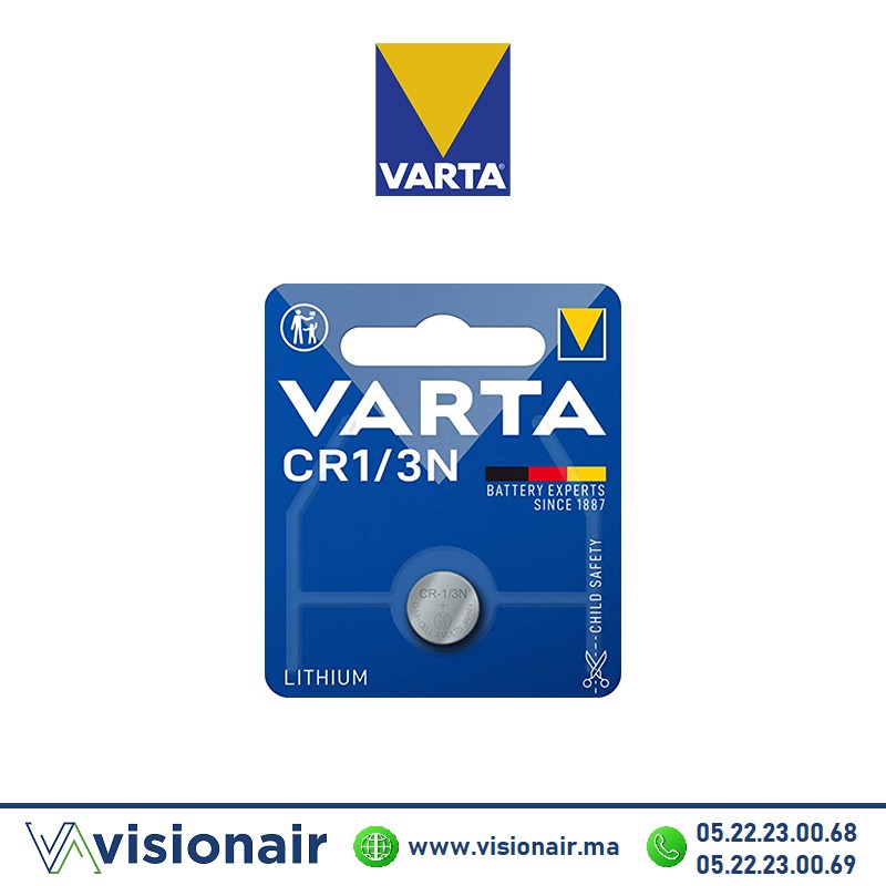 Pile bouton VARTA CR1/3N 3V lithium Casablanca Maroc