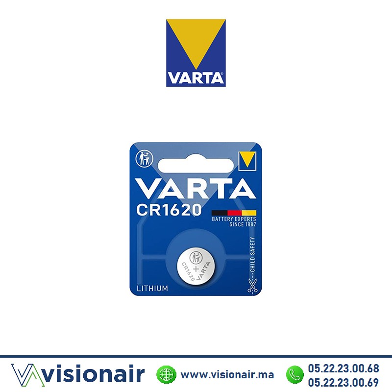 VARTA PILE BOUTON CR1620 3V LITHIUM Casablanca Maroc