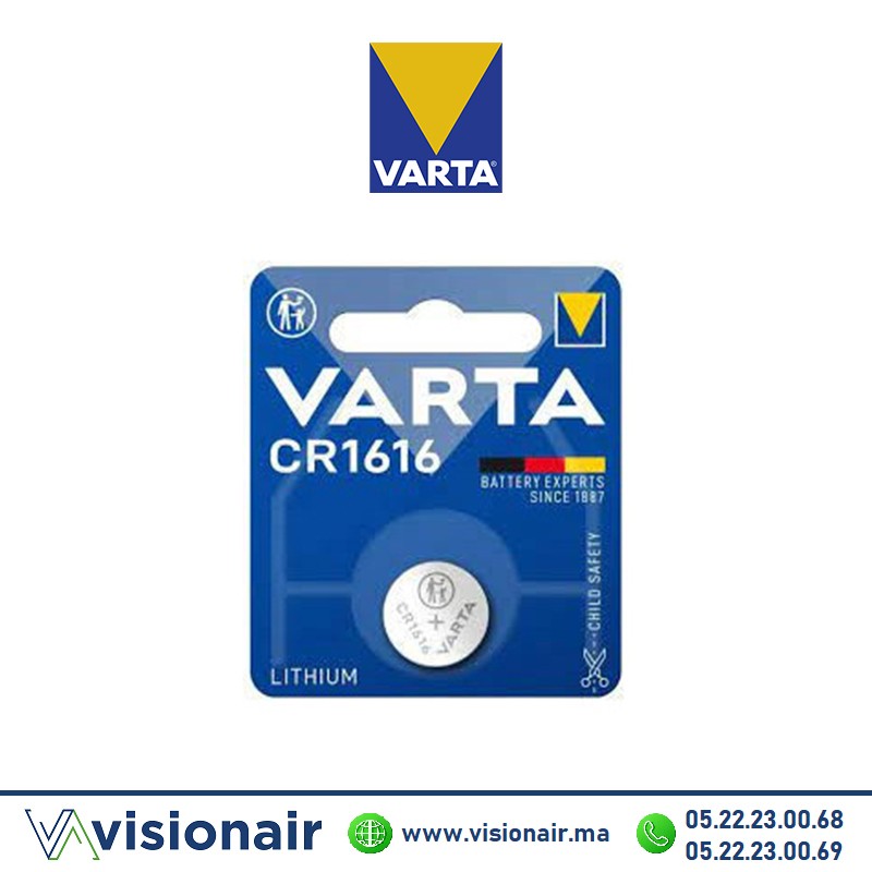 Pile bouton VARTA CR1616 3V lithium - VISIONAIR Maroc