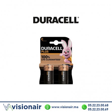 Piles DURACELL PLUS POWER C2 LR14 1,5V alcalines Casablanca Maroc