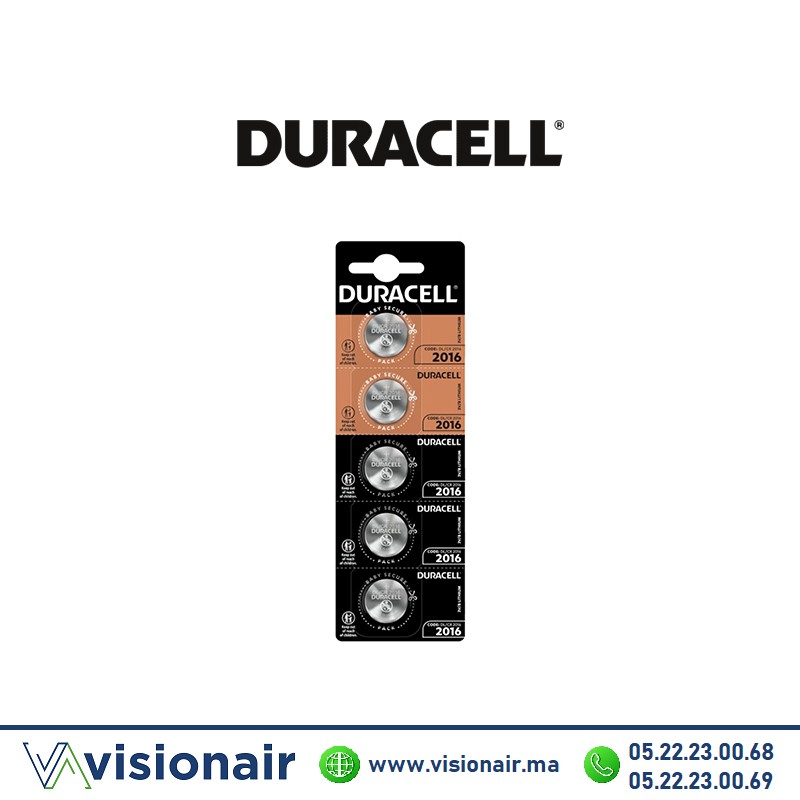 Pile bouton DURACELL CR2016 3V lithium Casablanca Maroc