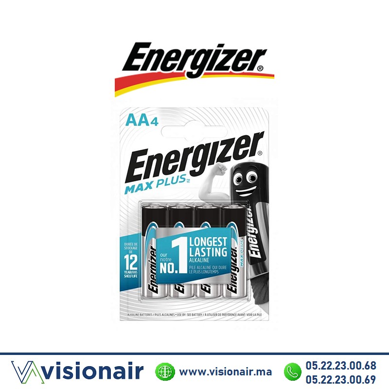 Pile Energizer MAX Plus AAA4 LR03 1,5V alcaline Casablanca Maroc