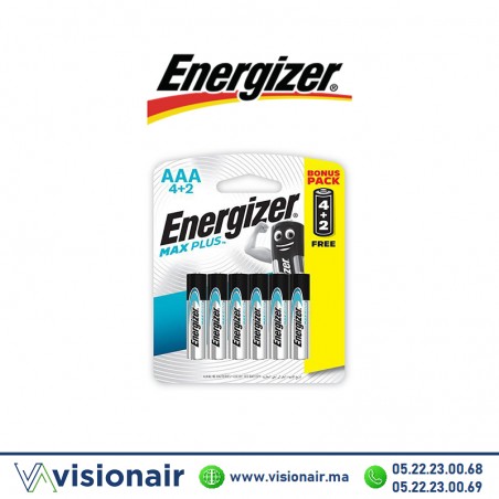 Pile Energizer MAX Plus AAA4+2 LR03 1,5V alcaline Casablanca Maroc