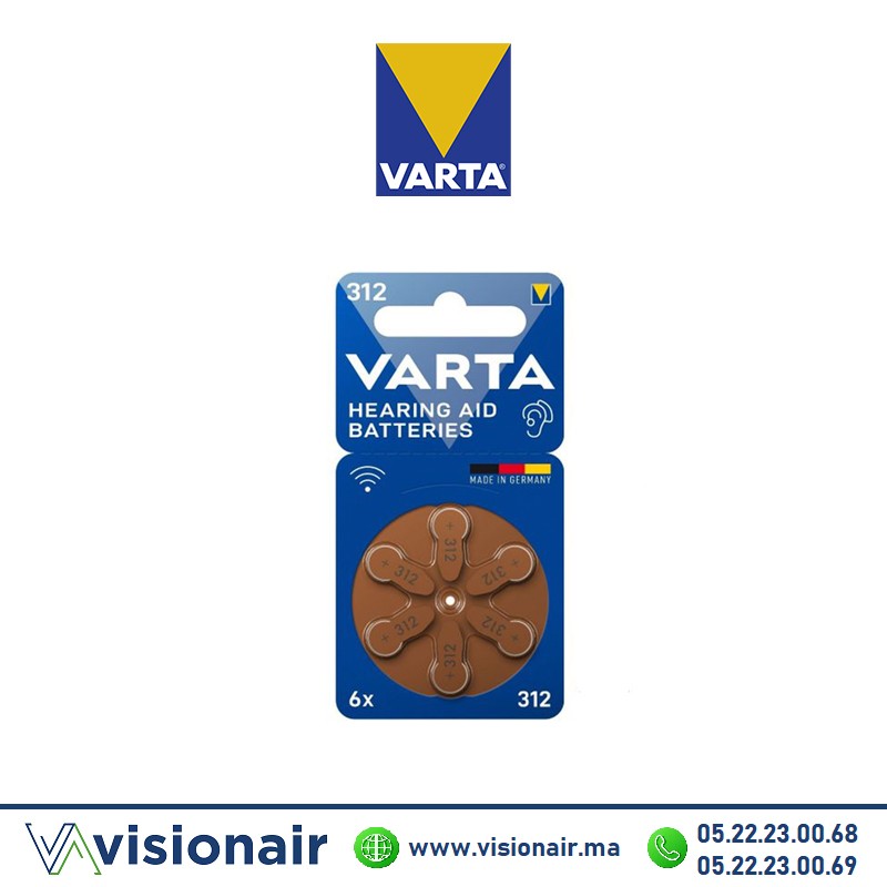 Pile auditive Varta Hearing AID 312 Casablanca Maroc