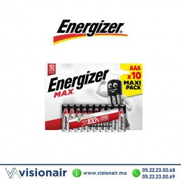 Pile Energizer MAX 10 Piles AAA10 LR03 1,5V alcaline Casablanca Maroc