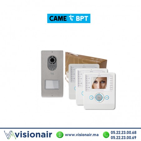 KIT vidéophone BPT Lithos + 3 moniteurs Perla blanc Casablanca Maroc