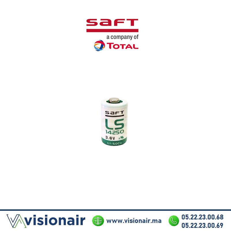 Pile lithium 3,6V SAFT LS14250 1/2AA 1200mAh Casablanca Maroc