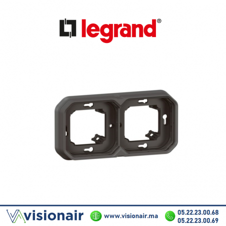 Plaque encastrée 2 postes Legrand Plexo anthracite 069607L Casablanca Maroc