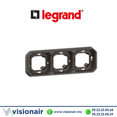 Support encastré 3 postes Legrand Plexo anthracite 069608L Casablanca Maroc