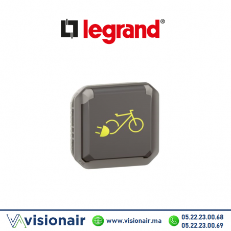 Prise de recharge pour vélo et 2 roues électriques Legrand Plexo anthracite 069807L Casablanca Maroc