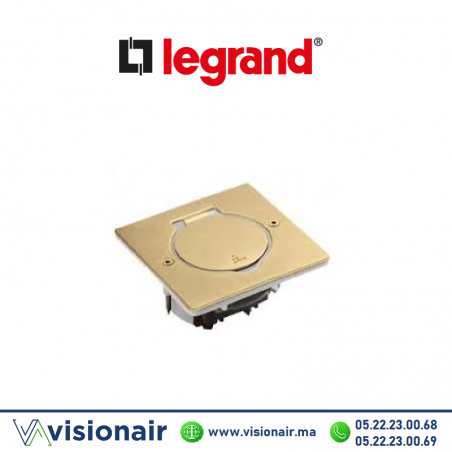 Platine de sol Legrand doré brossé carrée (vide) 089710 Casablanca Maroc