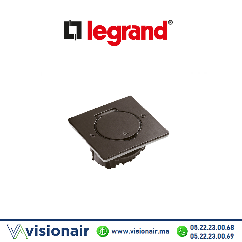 Platine de sol Legrand acier brun brossé carrée (vide) 089750 Casablanca Maroc