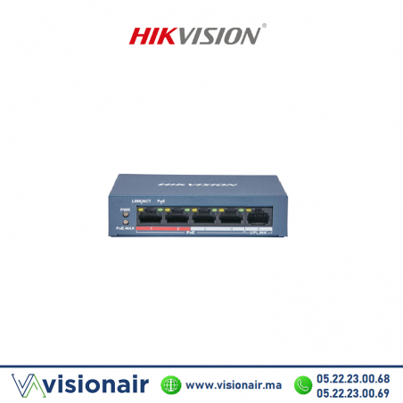 Switch HIKVISION 5 ports POE 10/100 Mbps DS-3E0105P-E/M(B) Casablanca Maroc
