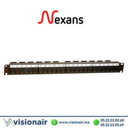 Panneau de brassage NEXANS 24 ports avec volets (vide) N521.661BK  Casablanca Maroc