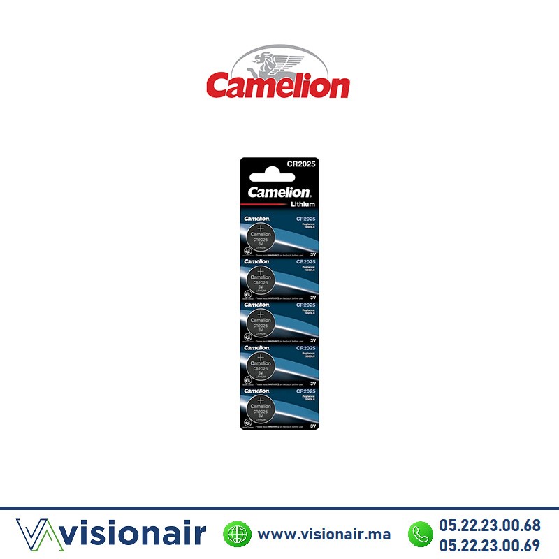 Pile bouton CAMELION CR2032 3V lithium (Bl 5) Casablanca Maroc