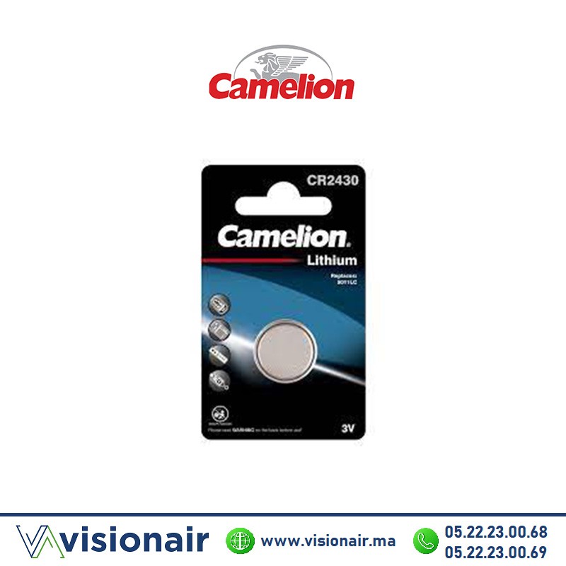 Pile bouton CAMELION CR2430 3V lithium Casablanca Maroc