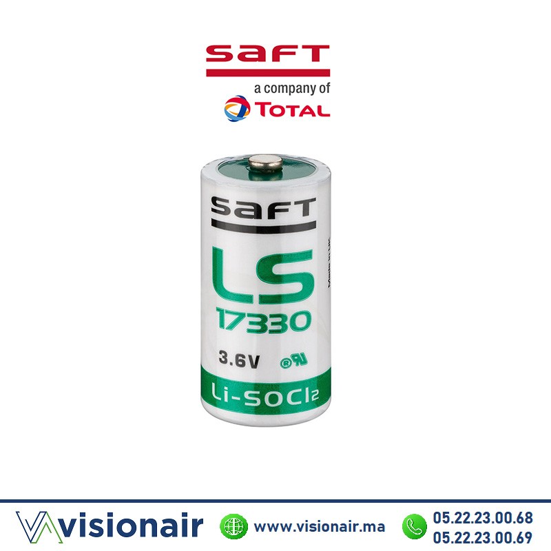 Pile lithium 3,6V SAFT LS17330 2/3 A 2,1 Ah Casablanca Maroc