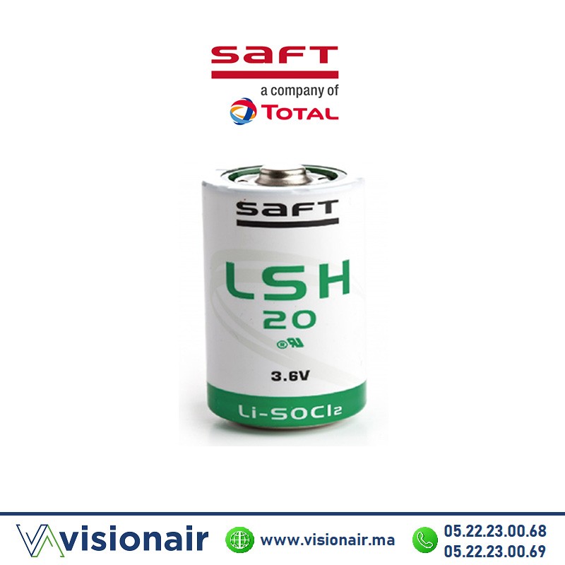 Pile lithium 3,6V SAFT LSH20 D 13Ah Casablanca Maroc