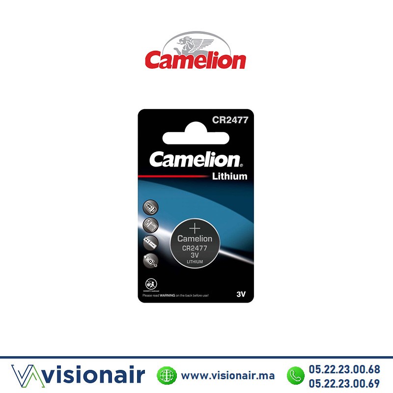 Pile bouton CAMELION CR2477 3V lithium Casablanca Maroc