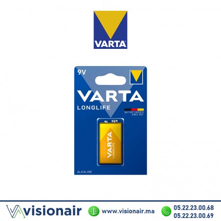 PILE VARTA LONGLIFE 9V 6LR61 ALCALINE Casablanca Maroc