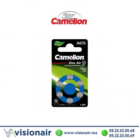 Pile auditive Camelion ZincAir A675 Casablanca Maroc