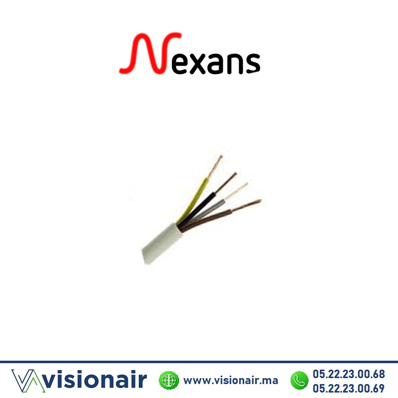 Câble souple NEXANS 4x6mm² U500 SV1V (H05VV-F) Casablanca Maroc