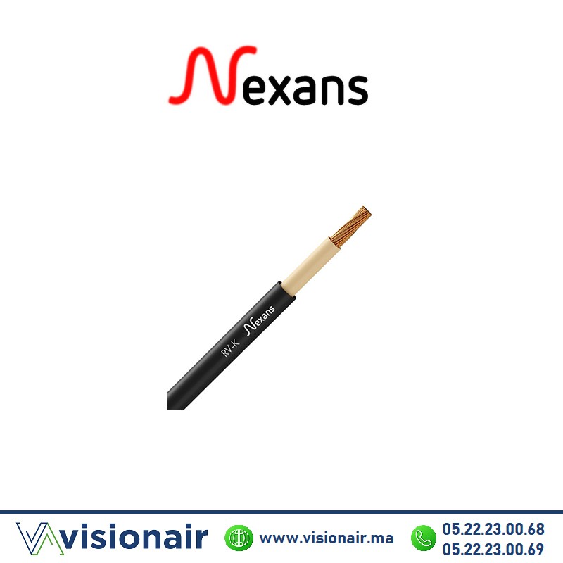 Câble souple NEXANS 1x70mm² U1000 RV-K Casablanca Maroc