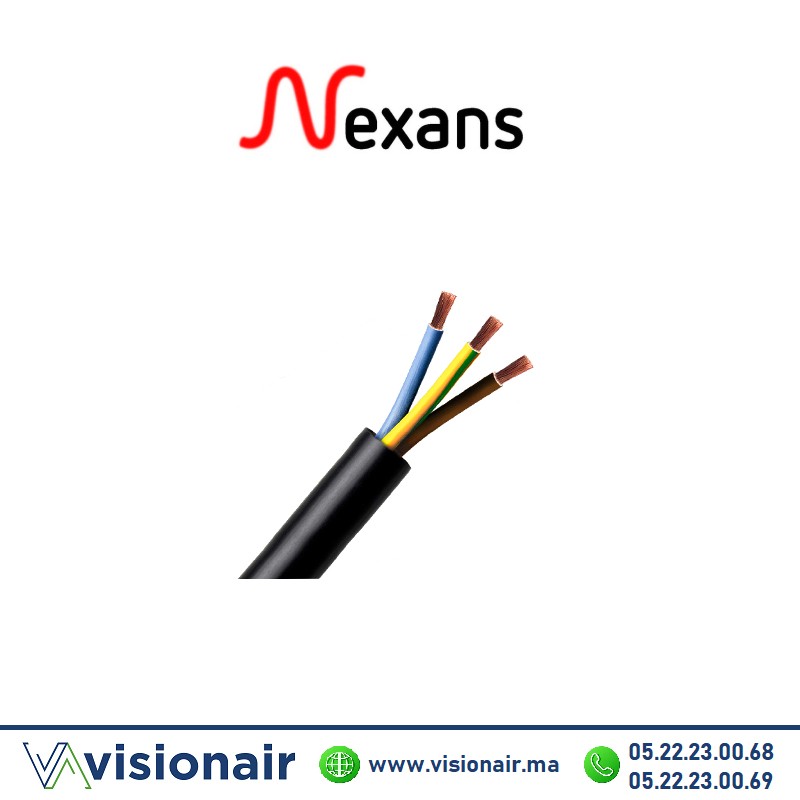 Câble souple NEXANS 3x25mm² U1000 RV-K Casablanca Maroc