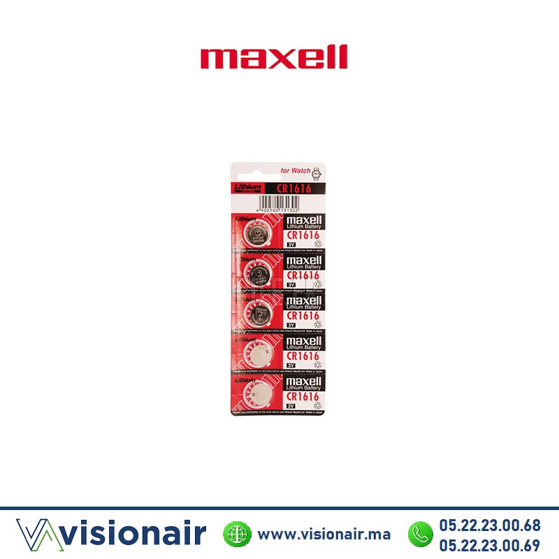 Pile bouton MAXELL CR1616 3V lithium Casablanca Maroc