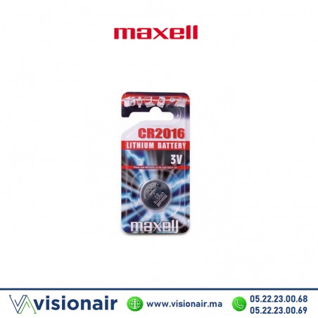 Pile bouton MAXELL CR2016 3V lithium - VISIONAIR Maroc