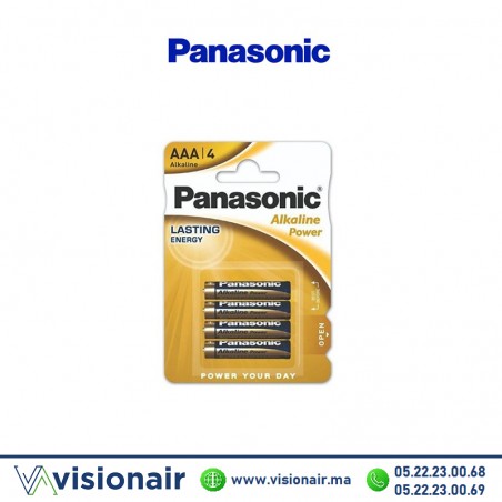 Pile Panasonic alcaline Power AAA4 LR03 1,5V alcaline Casablanca Maroc