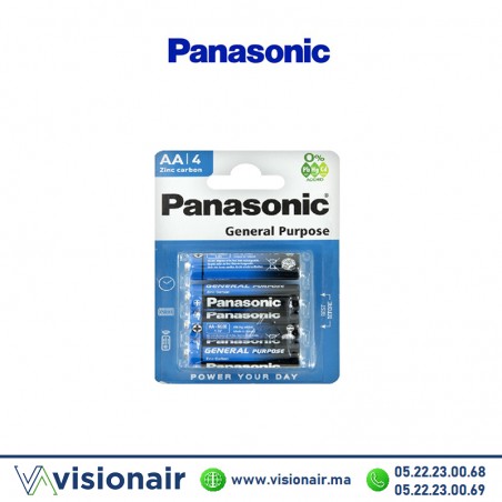 Pile PANASONIC SUPER HEAVY DUTY AA4 LR06 1,5V ZINC-CARBONE - VISIONAIR Maroc