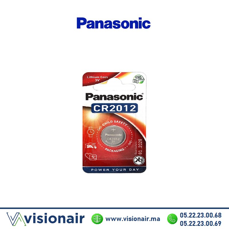 Pile CR2012 PANASONIC 3V lithium Casablanca Maroc