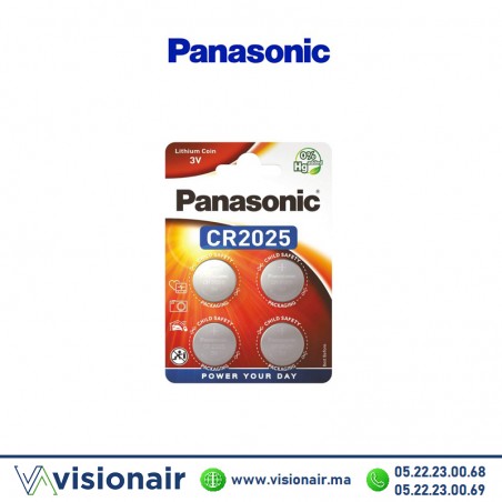 Pile Panasonic 4 Piles CR2025 3V LITHIUM Casablanca Maroc