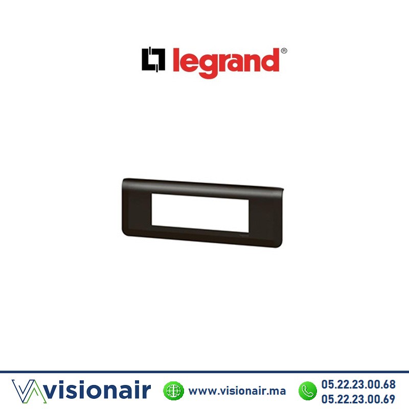 Plaque 6 modules Legrand Mosaic hor Noir mat 079056L Casablanca Maroc