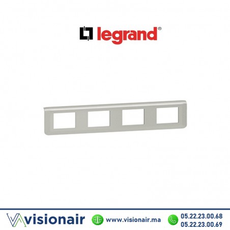 Plaque 4x2 modules Legrand Mosaic hor Aluminium 079308L Casablanca Maroc