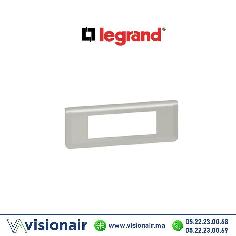 Plaque 8 modules Legrand Mosaic hor Aluminium 079318L Casablanca Maroc