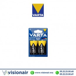 Pile VARTA SUPERLIFE D2 LR20 1,5V saline ZINC-CARBONE Casablanca Maroc