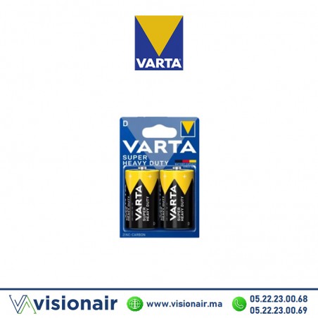 Pile VARTA SUPERLIFE D2 LR20 1,5V saline ZINC-CARBONE Casablanca Maroc