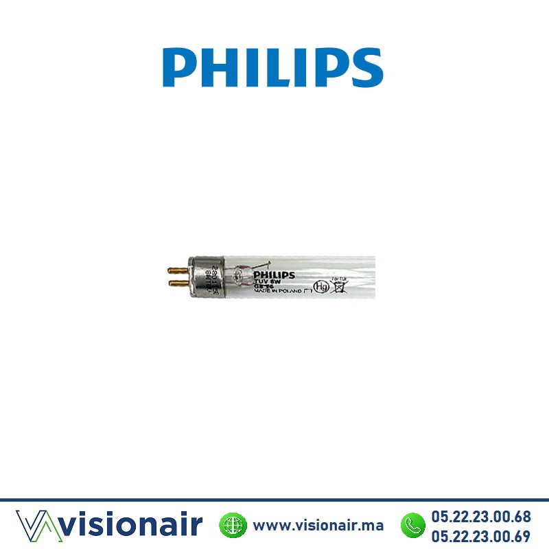 Tube PHILIPS TUV UV-C 8W mini désinfection Casablanca Maroc